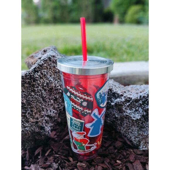 LIMITED EDITION Dutch Bros 2024 Christmas Tumbler Red Plastic Cold Drink Cup 24z - Picture 3 of 9
